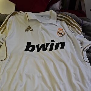 Adidas White and Gold Soccer Jersey